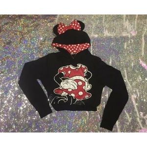 Minnie Mouse Cropped Hoodie